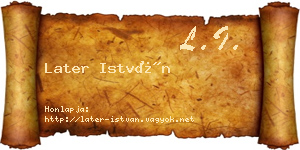 Later István névjegykártya